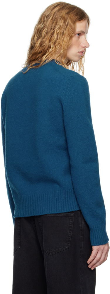 Pleteni pulover The Row The Row Nigel V-Neck Sweater Modra | 744-Y766, 2