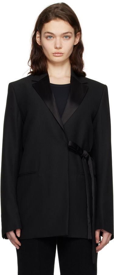 Jakna TOTEME TOTEME Satin-Lapel Wrap Blazer Črna | 251-WRZ4728-FB0026, 0