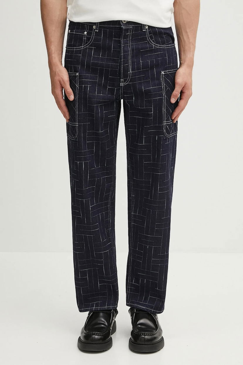 Cargo hlače KENZO Kenzo Weave Cargo Monkey Fit Pants Mornarica | FF65DP4086V1