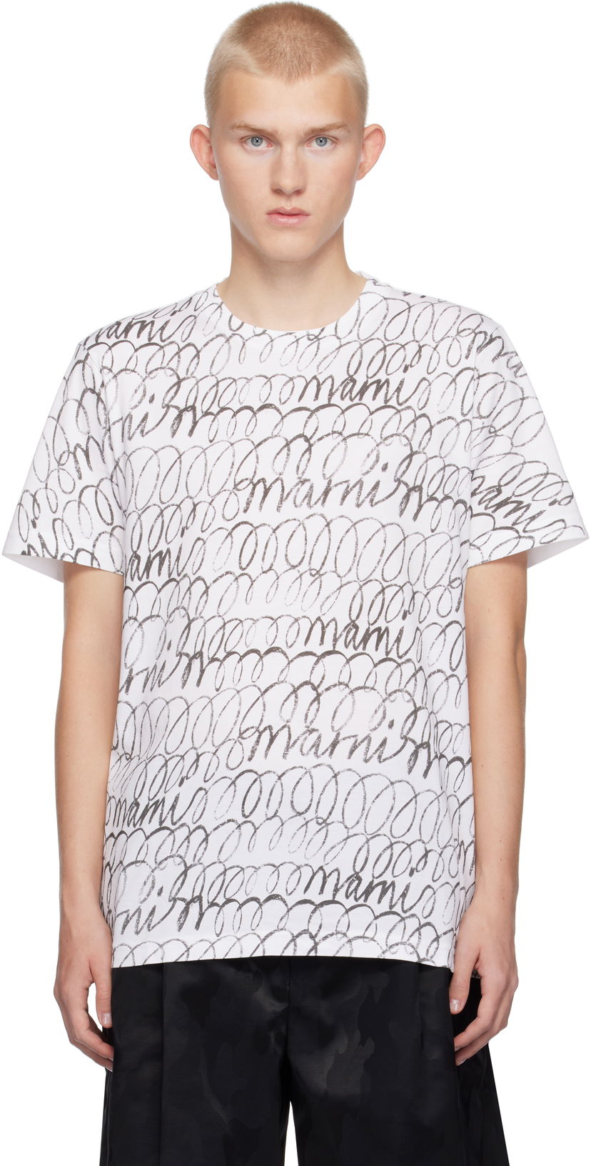 Majica Marni Scribble Motif T-shirt Bela | HUMU0198PU USCW97