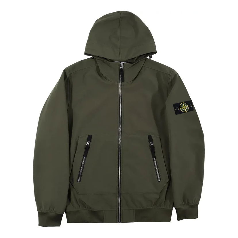 Vetrovka Stone Island Hooded Soft Shell Jacket Zelena | 741540727-V0058