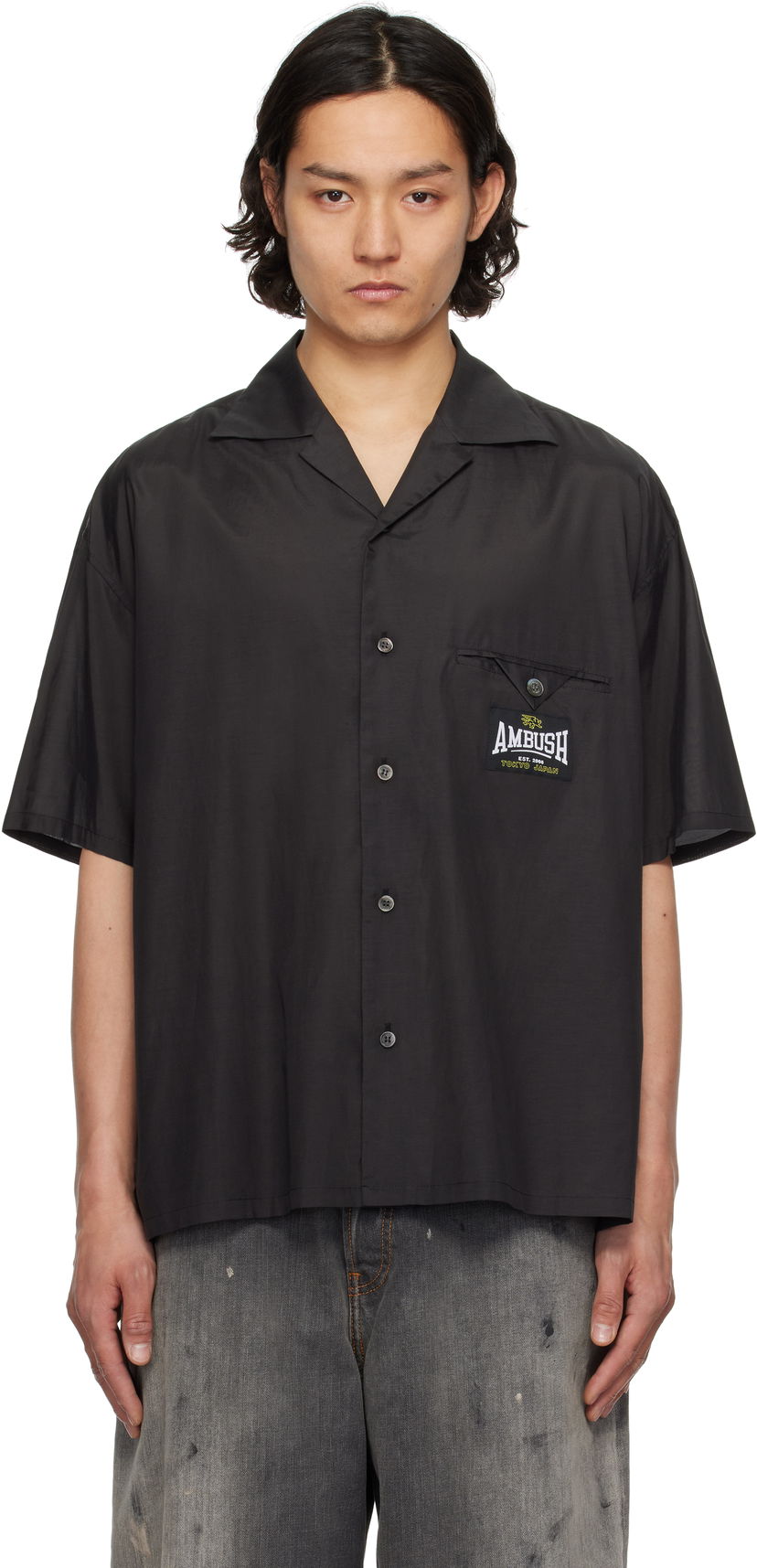 Srajce Ambush AMBUSH Satin Short Sleeve Shirt Črna | 12115311