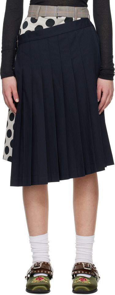 Krila Charles Jeffrey Loverboy Charles Jeffrey LOVERBOY Waisted Pleated Asymmetrical Skort Mornarica | 54040402, 0