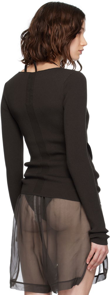 Pleteni pulover Rick Owens Rick Owens Ribbed Knit Babel Sweater Rjava | RP02E4639 RIBVI, 2