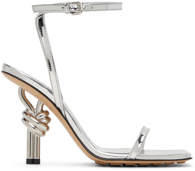 Modni dodatki Bottega Veneta Bottega Veneta Knot Heel Sandals Siva | 775470 V3VO0