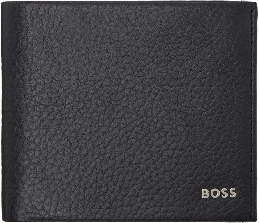 Denarnica BOSS BOSS Bifold Leather Wallet with Logo Lettering Črna | 50529496