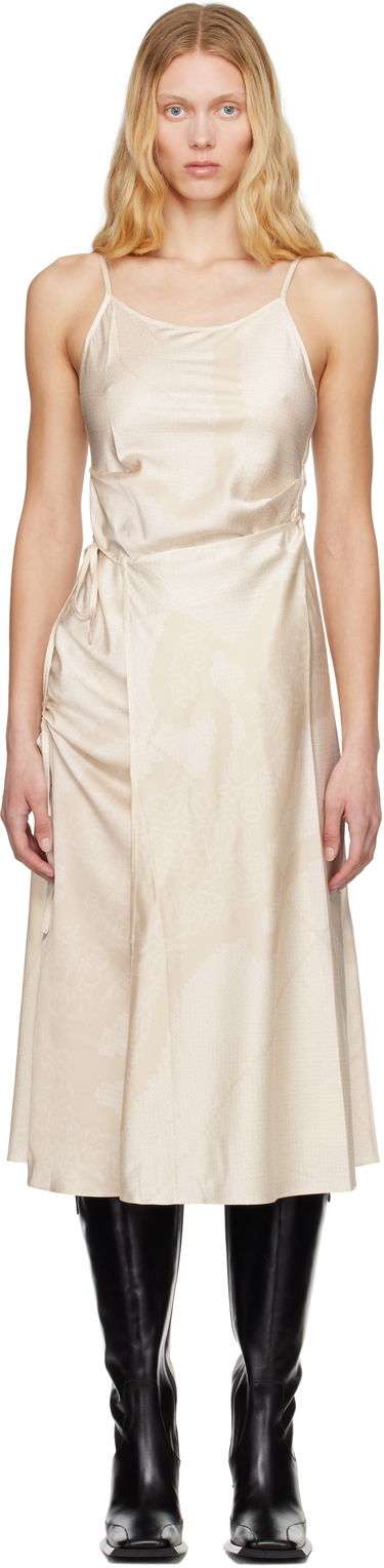 Obleke Feng Chen Wang Feng Chen Wang Pleated Silk Midi Dress Bež | FWS19DR04, 0