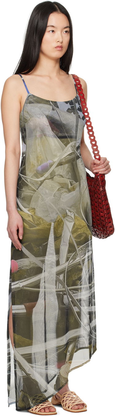Obleke Serapis Serapis Scrap Yard Mesh Slip Maxi Dress Večbarvna | SS25_MD_2, 1