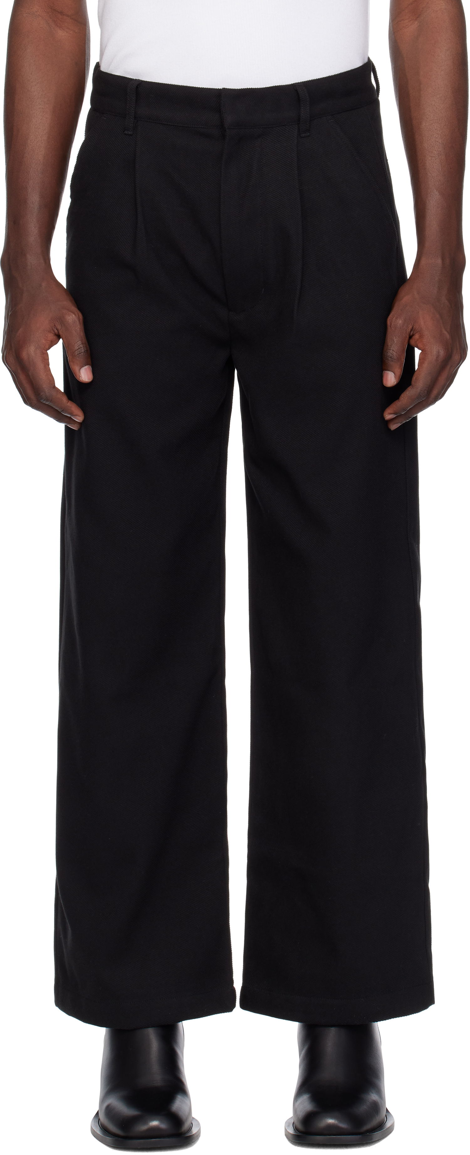 Hlače izzue Relaxed Fit Twill Pants Črna | IZXPTL6137W4NBKX, 0