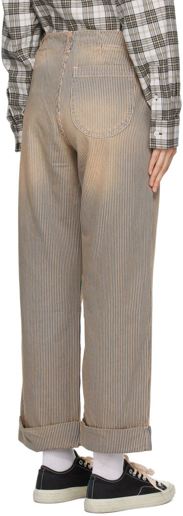 Hlače YMC Striped Sailor Trousers Bež | Q4WAC, 2