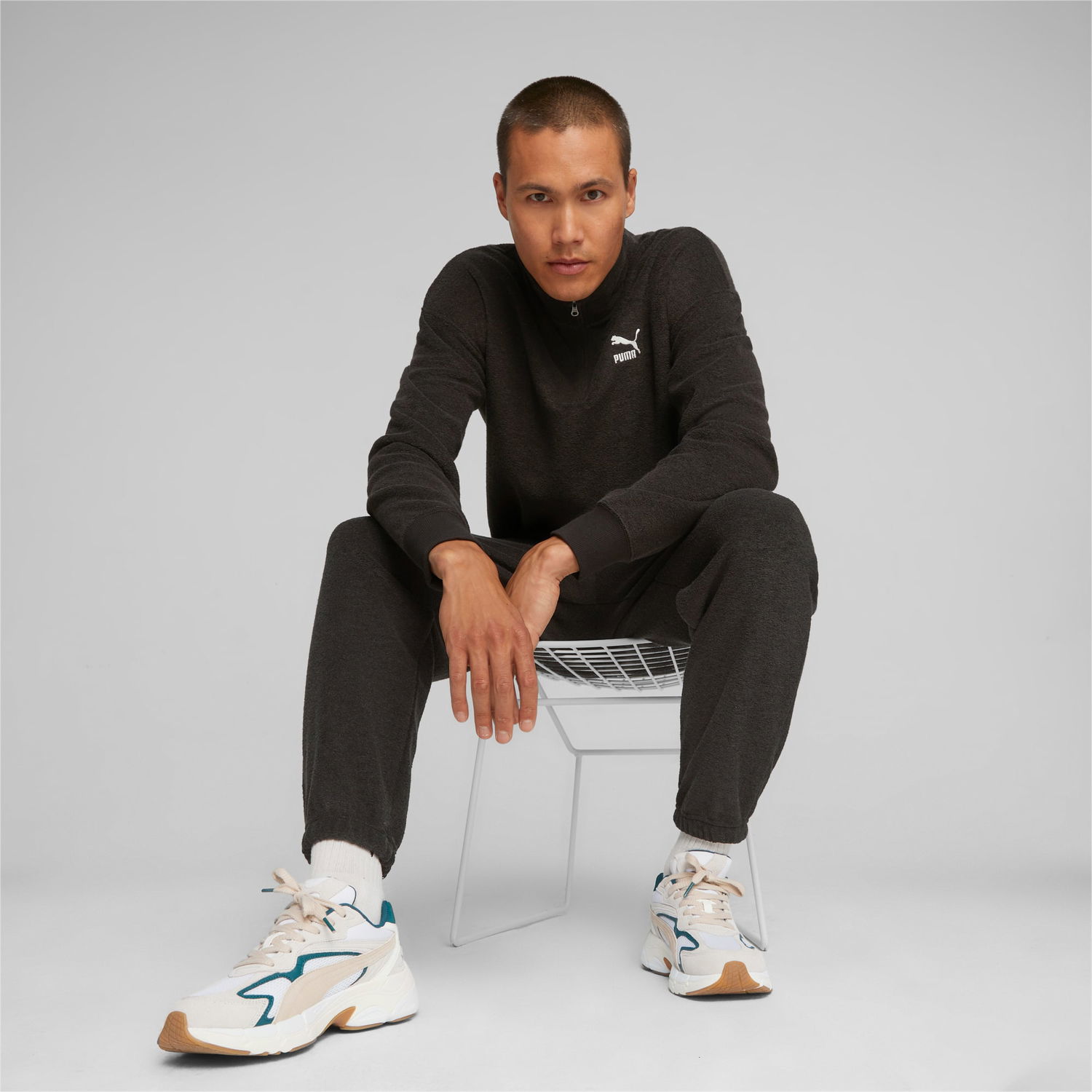 Pulover Puma CLASSICS Fleece Quarter-Zip Herren Črna | 621331_01, 0