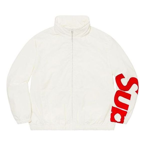 Vetrovka Supreme Track Jacket with Sleeve Logo Bela | SUP-SS21-407