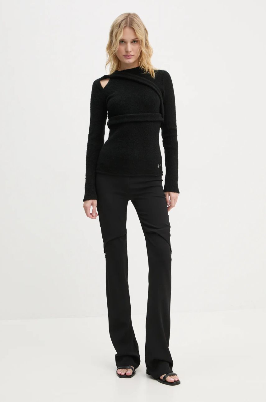 Pleteni pulover HELIOT EMIL Cutout Detail Wool Blend Sweater Črna | AW24.W.07.065.BLK01, 1