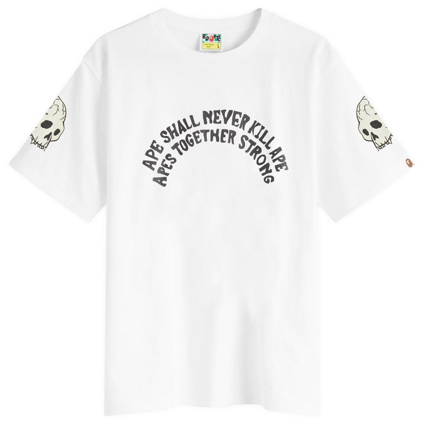 Majica BAPE White Graphic T-Shirt With Skull Print Bela | 001TEK801052M-WHT