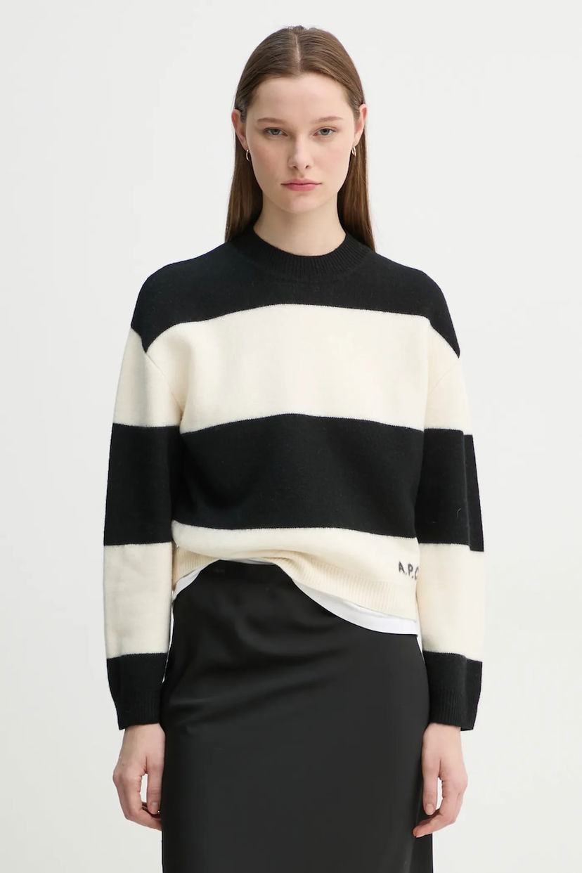 Pleteni pulover A.P.C. A.P.C. Pull Penny Striped Wool Sweater Večbarvna | WVBDL.F23370
