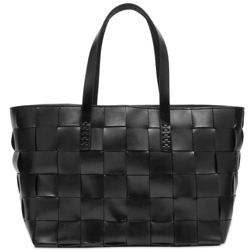 Tote bag Dragon Diffusion Black Leather Woven Tote Bag Črna | 8151-BLACK