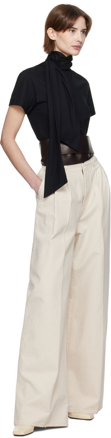 Pasovi The Row The Row Wide Wrap Leather Belt Črna | W1737-L108, 2