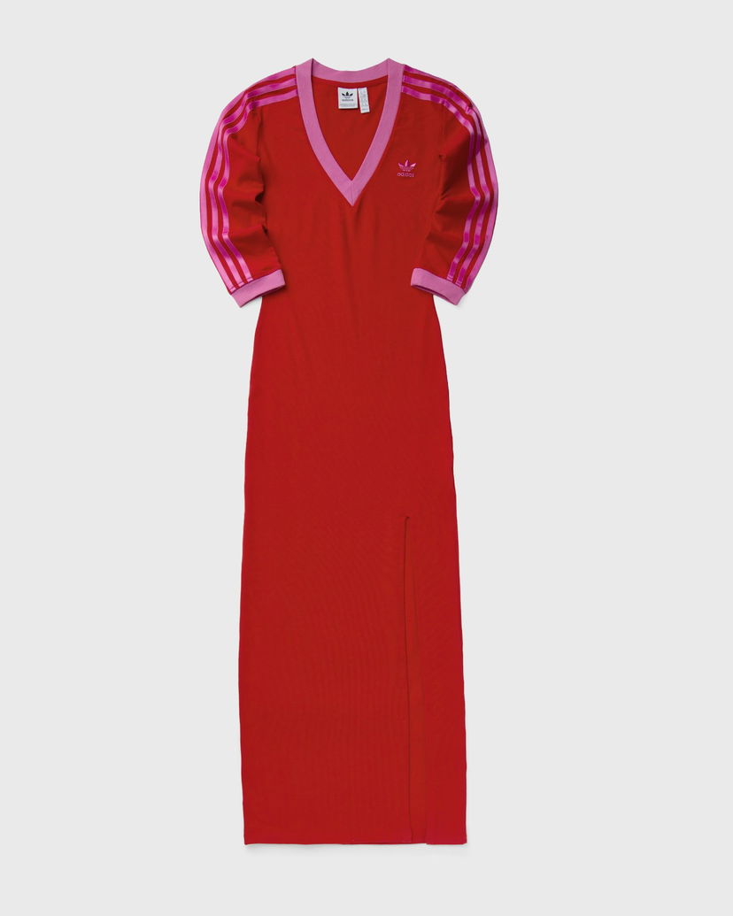 Obleke adidas Originals Ribbed Knit Maxi Dress Rdeča | JW3668