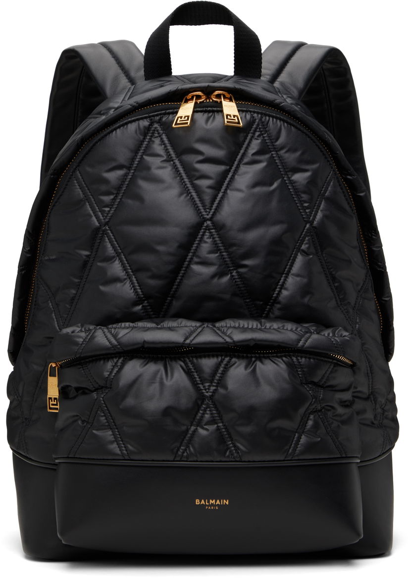 Nahrbtnik Balmain Balmain Quilted Diamond Backpack Črna | EM1GE150TTNY