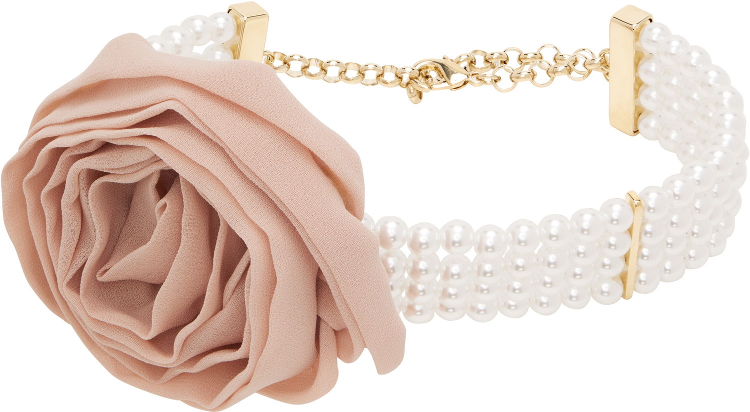 Ogrlica Blumarine Blumarine Faux-Pearl and 3D Rose Choker Kovinski | P522W331A, 0