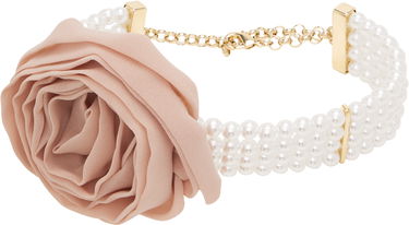 Ogrlica Blumarine Blumarine Faux-Pearl and 3D Rose Choker Kovinski | P522W331A, 0