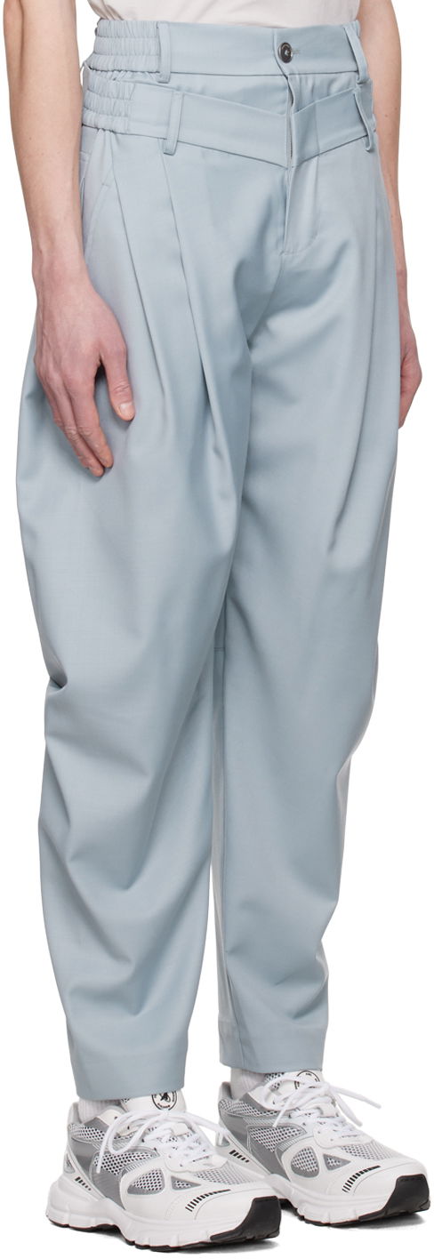Hlače Feng Chen Wang Feng Chen Wang Double Waistband Trousers Modra | FUS15TR05, 1