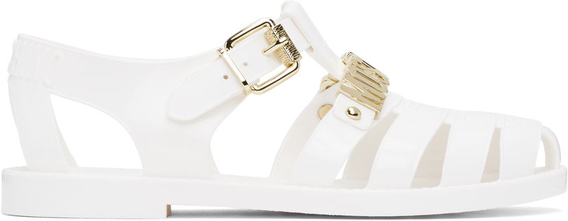 Kopalke Moschino Moschino Jelly Logo Sandals Bela | MA16501G1M M20 100