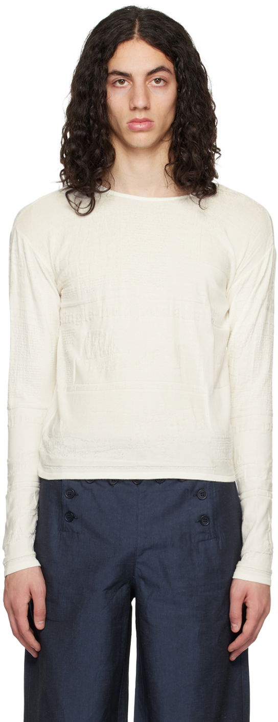 Majica Serapis Embossed Long Sleeve T-Shirt Bela | SS23_KT_3, 0