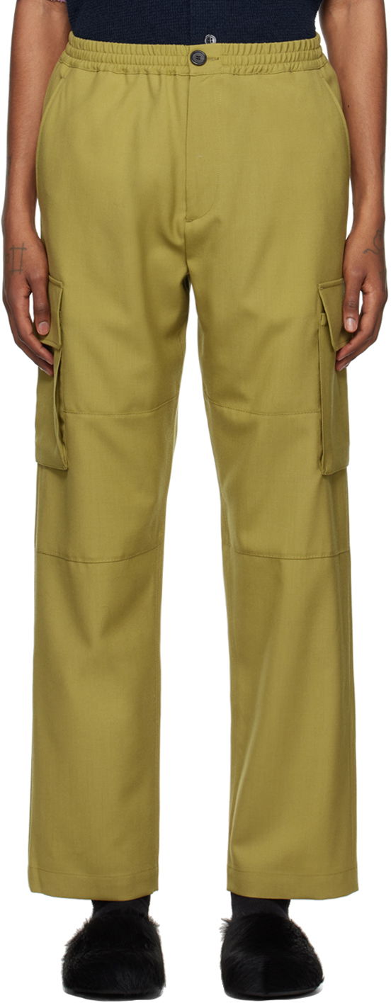 Cargo hlače Marni Drawstring Cargo Pants Zelena | PUMU0207U2 TW839