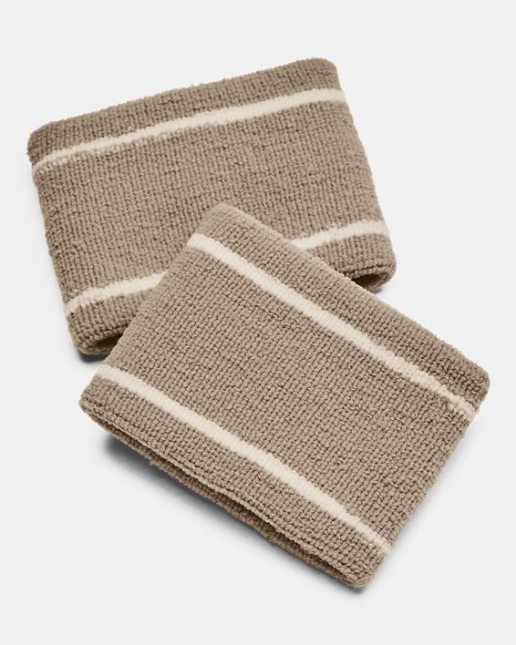 Modni dodatki Under Armour Performance Terry Schweißband mit Streifen, unisex, 2er-Pack Timberwolf Taupe / Ivory Dune / Sedona Rot EINHEITSGRÖSSE Bež | 1373119-203, 1