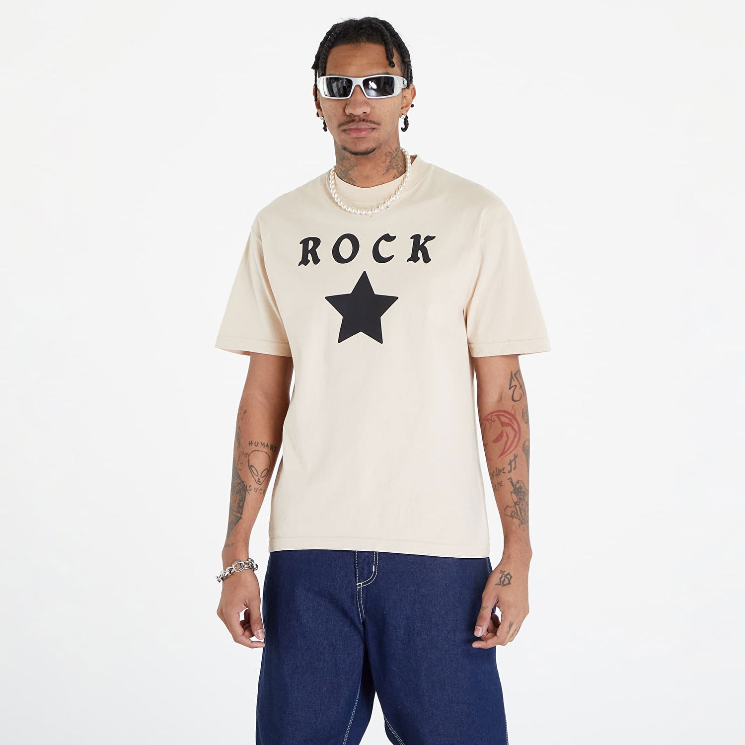 Majica Pleasures x N.E.R.D Rockstar Bež | P23N004 TAN, 0