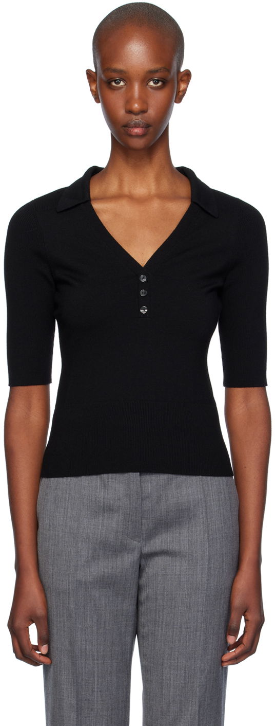 Polo majica BOSS Wool Polo Črna | 50523743