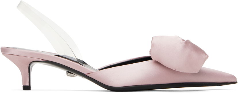 Superge in čevlji Versace Satin Slingback Heels With Bow Detail Roza | 1015424_1A08415_1PT2P