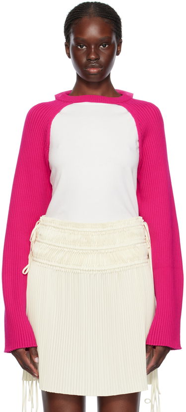 Pleteni pulover Helmut Lang Rib Sweater Roza | O01HW722, 0