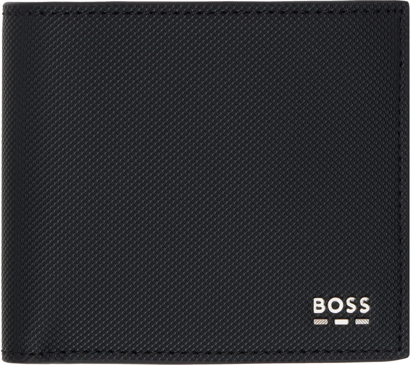 Denarnica BOSS Bi-Fold Textured Leather Wallet Črna | 50536078