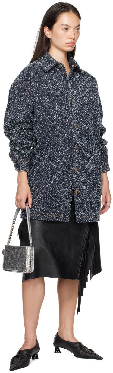 Srajce Stella McCartney Oversized Bouclé Jacket Modra | 6D03283SPH99, 3