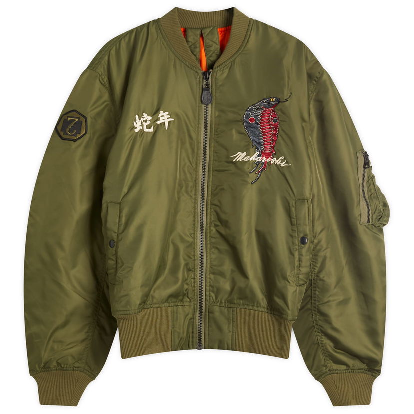 Bomber jakna Maharishi Maharishi Year Of The Snake MA-1 Flight Jacket, Size Large Zelena | 6089-OLV