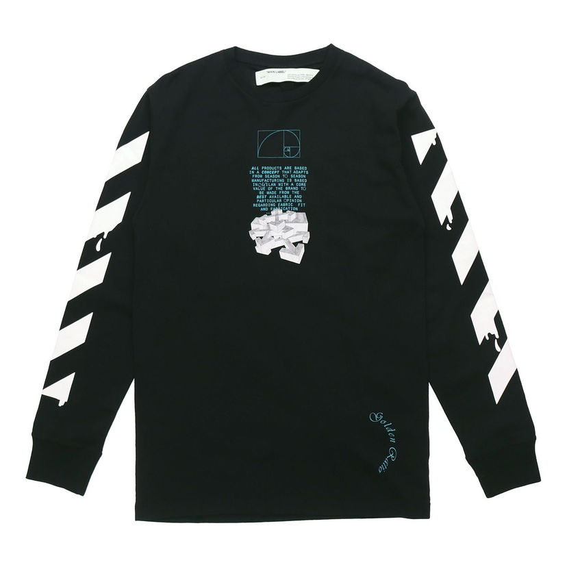 Majica Off-White Dripping Arrows Logo Long Sleeve T-Shirt Črna | OMAB001R201850051001