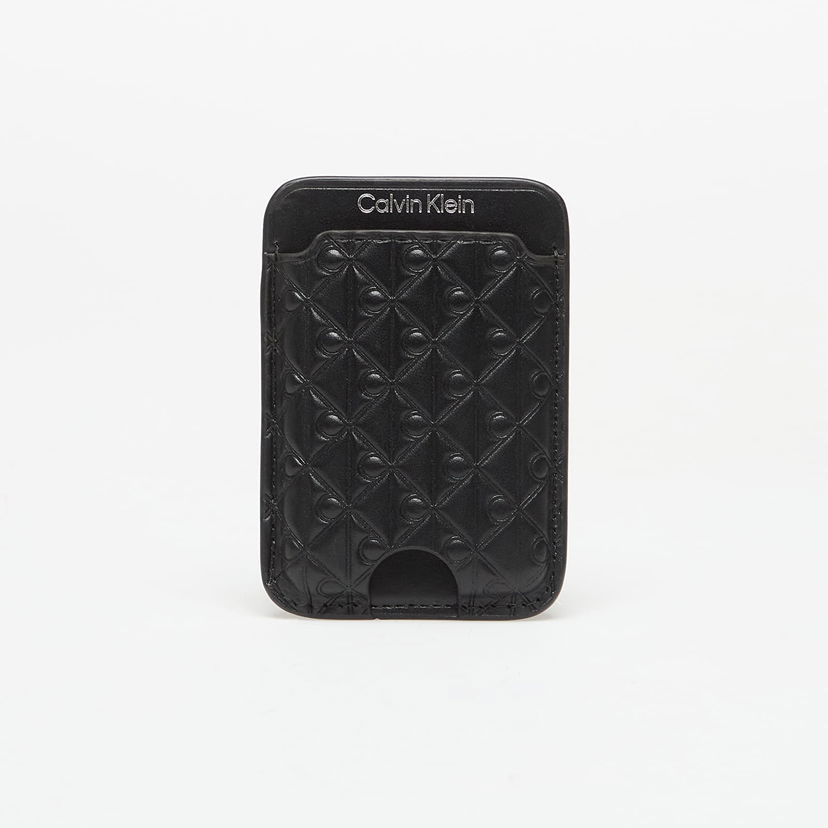 Denarnica CALVIN KLEIN Calvin Klein Aop Leather Magnetic Card Case Črna | LV04F1100G UB1