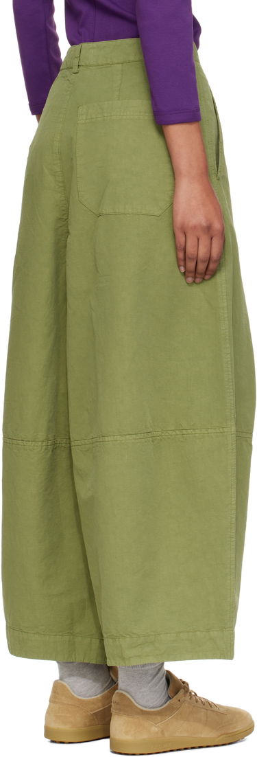 Hlače YMC YMC Deadbeat Wide-Leg Pleated Trousers Zelena | Q4YMB, 2