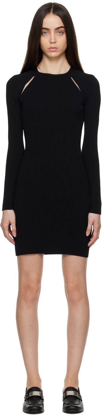 Obleke rag & bone Rag & Bone Asher Shoulder Cutout Ribbed Knit Minidress Črna | WAS22HS048YL48, 0