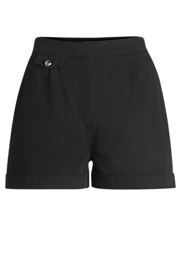 Kratke hlače BOSS A-Line Peached Stretch Cotton Shorts Črna | 50540402