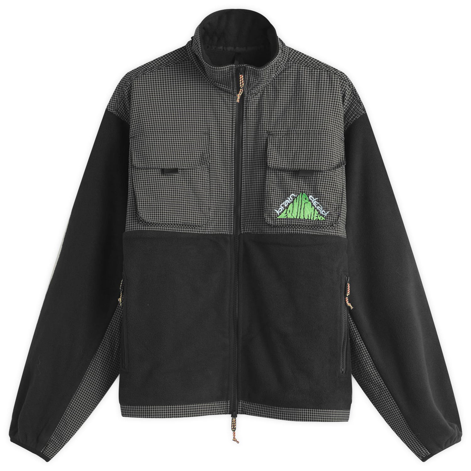 Vetrovka Brain Dead Brain Dead Equipment Ripstop Zip Fleece Jacket, Size Large Črna | BDP25OO90043-BLK, 0