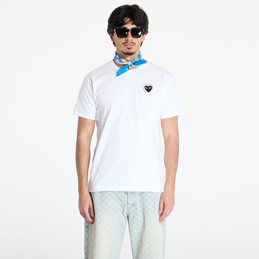 Majica Comme des Garçons Comme des Garçons PLAY Emblem T-Shirt Bela | AX-T802 WHITExBLACK
