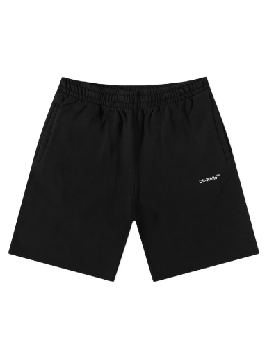 Kratke hlače Off-White Diagonal Helvetica Sweatshort Črna | OMCI006C99FLE0011001