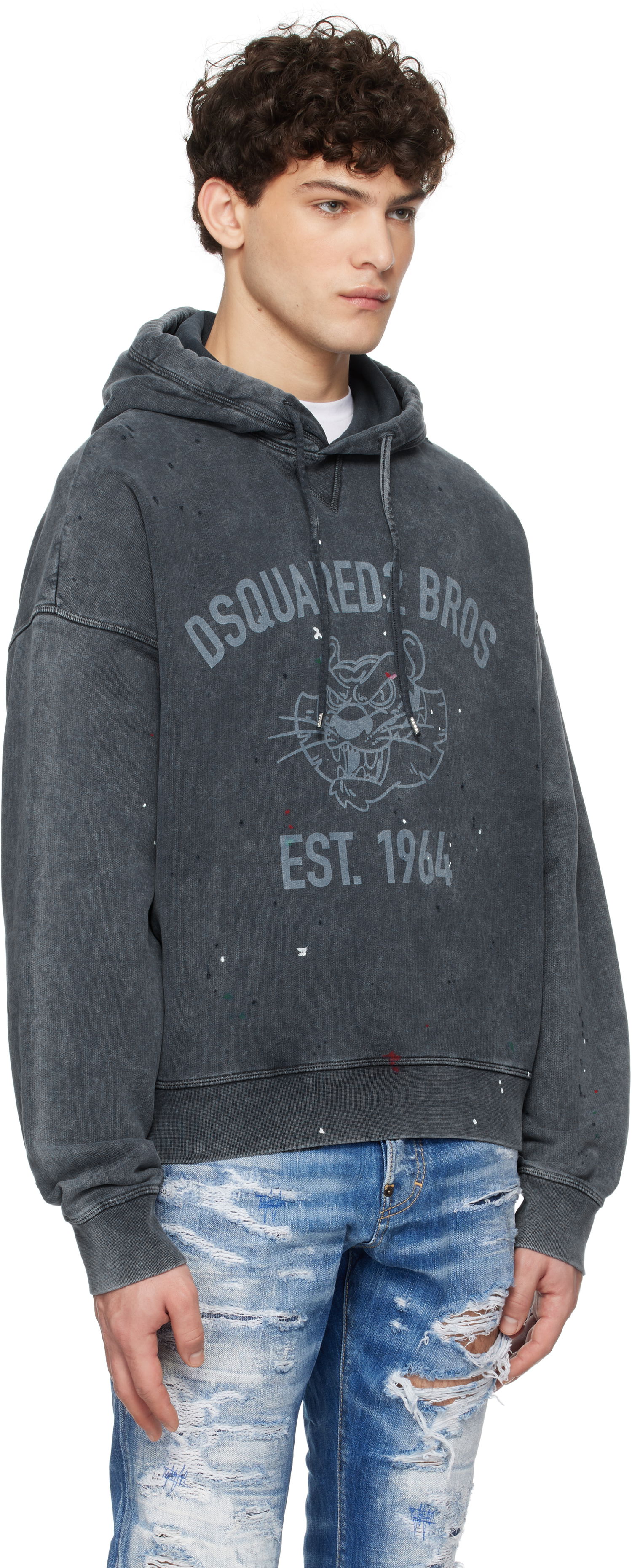 Pulover DSQUARED2 Dsquared2 Cypro Fit Hoodie Siva | S74GU0848_S25030, 1