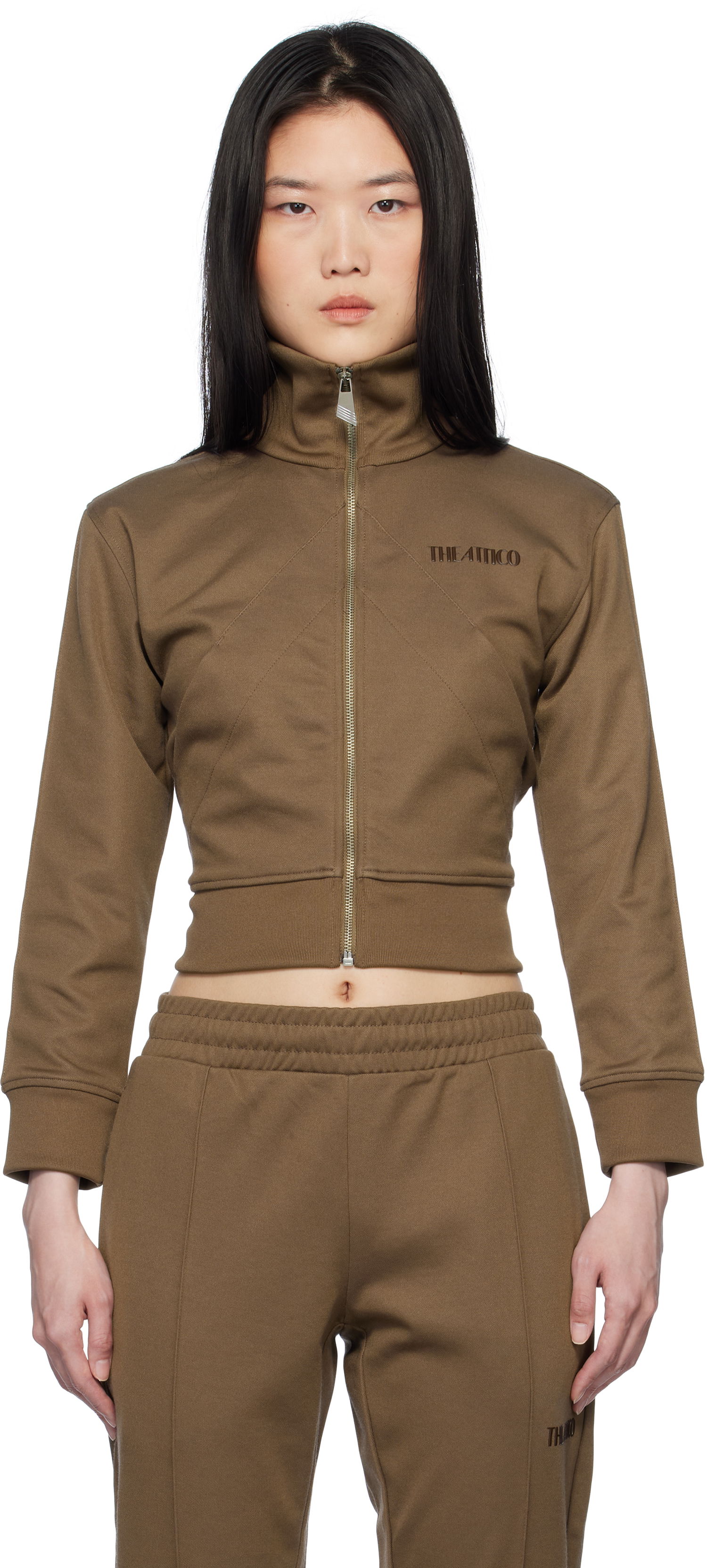 Trenirka The Attico The Attico Cropped Track Jacket Rjava | 250WCF00022 JJJ055AA, 0
