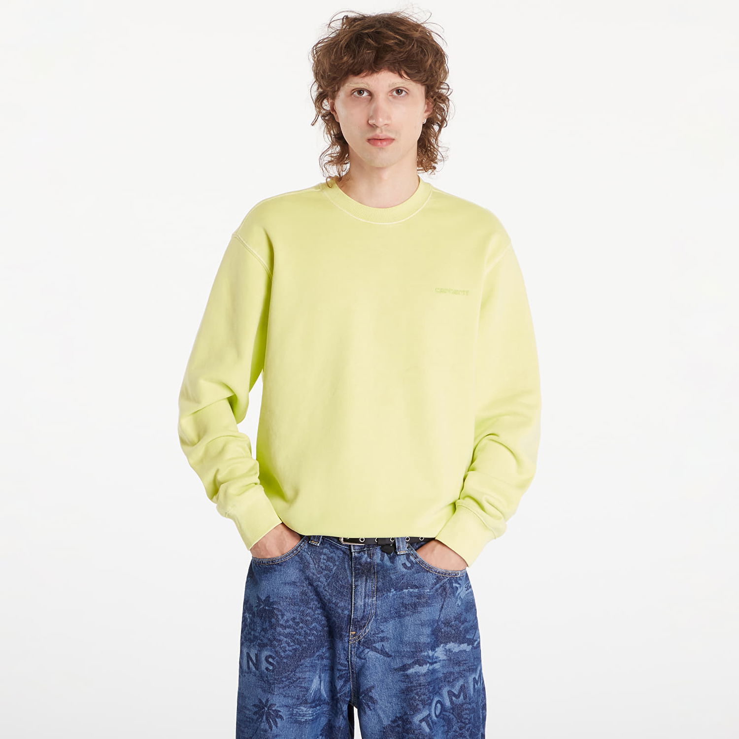 Pulover Carhartt WIP Duster Script Sweatshirt Rumena | I033065.29TGD, 0