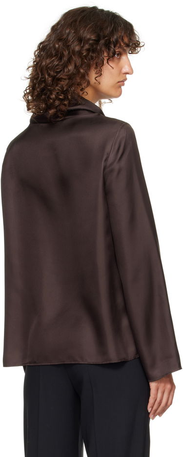 Srajce Loulou de Saison Loulou de Saison Cyna Silk Cowl Neck Blouse Rjava | CYNA, 2
