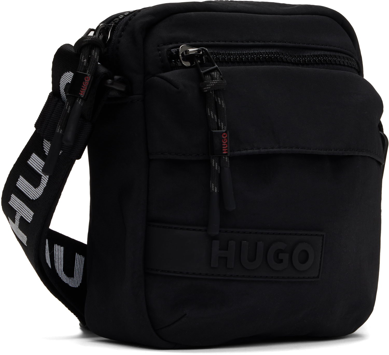 Torba za čez ramo BOSS HUGO Recycled Nylon Canvas Messenger Bag Črna | 50541949, 1